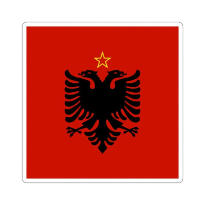 Presidential flag of Albania 1946-1992 (Albania) STICKER Vinyl Kiss-Cut Decal 2 Inch White - The Sticker Space