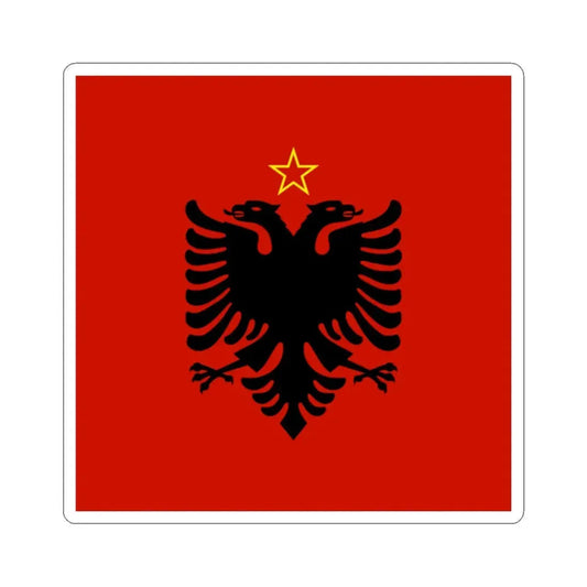 Presidential flag of Albania 1946-1992 (Albania) STICKER Vinyl Kiss-Cut Decal 2 Inch White - The Sticker Space
