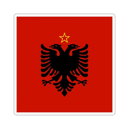 Presidential flag of Albania 1946-1992 (Albania) STICKER Vinyl Kiss-Cut Decal 3 Inch White - The Sticker Space