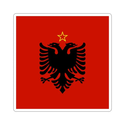Presidential flag of Albania 1946-1992 (Albania) STICKER Vinyl Kiss-Cut Decal 4 Inch White - The Sticker Space