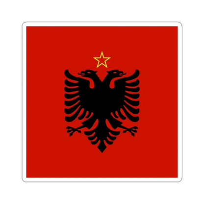 Presidential flag of Albania 1946-1992 (Albania) STICKER Vinyl Kiss-Cut Decal 6 Inch White - The Sticker Space