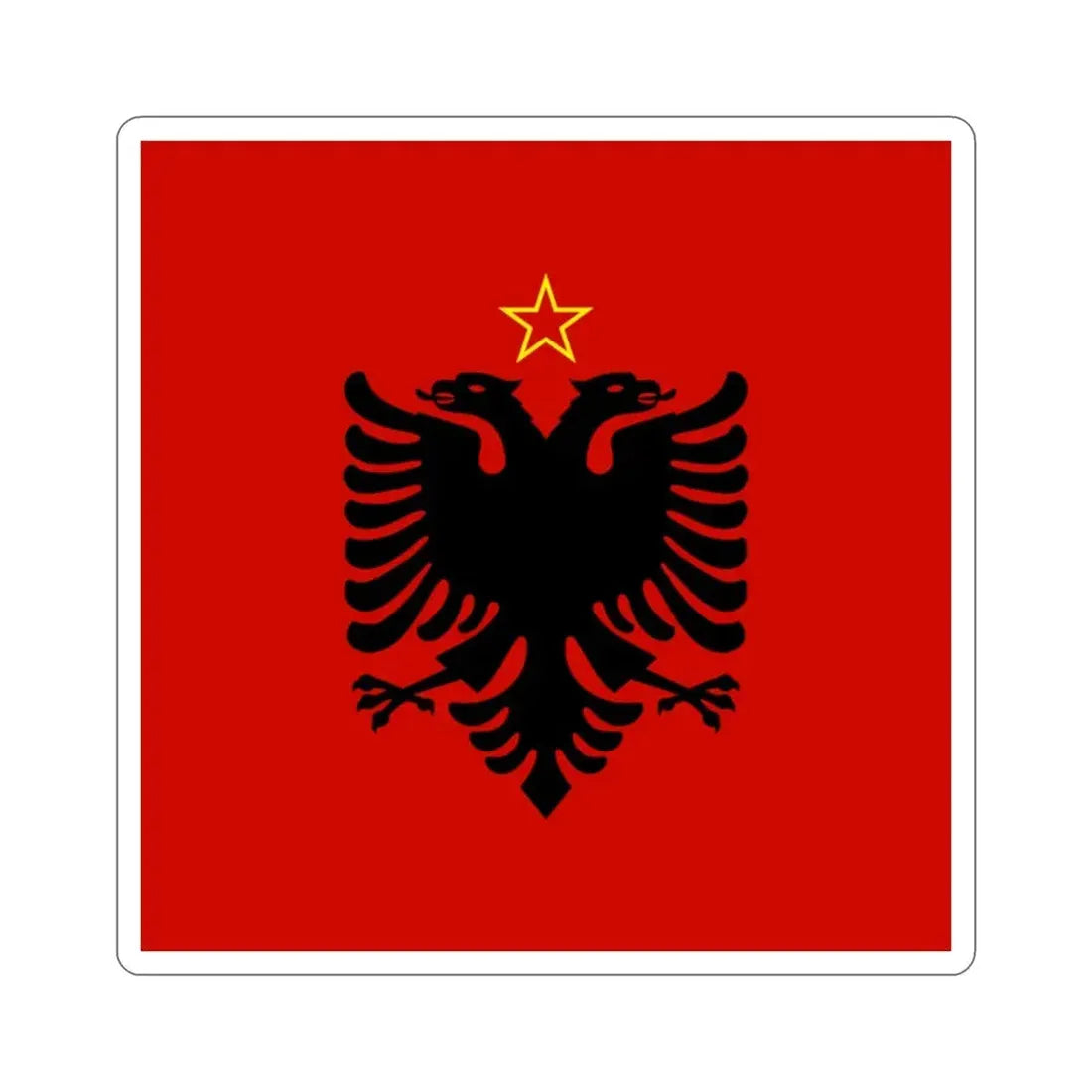 Presidential Flag of Albania 1946 to 1992 STICKER Vinyl Die-Cut Decal 2 Inch - The Sticker Space