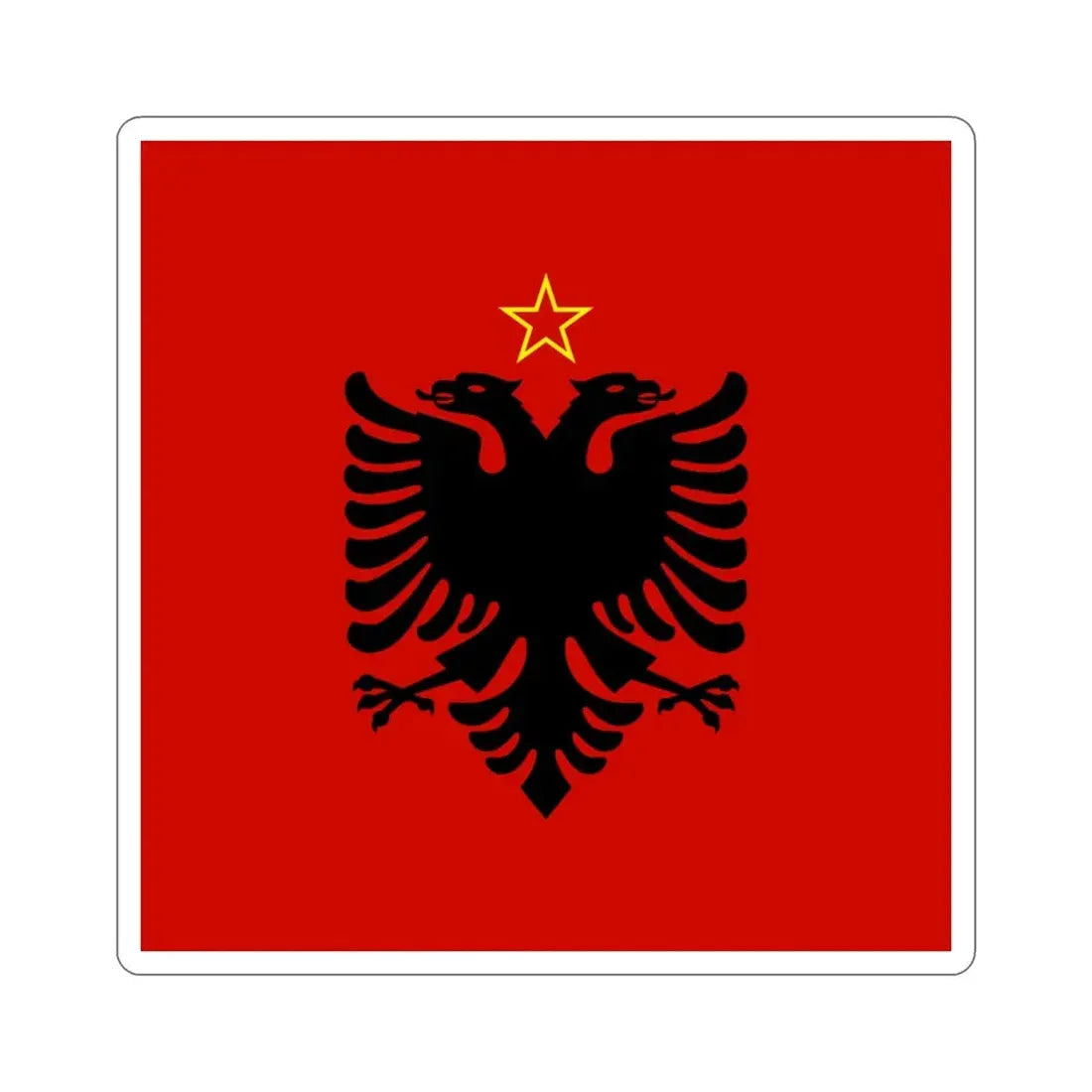 Presidential Flag of Albania 1946 to 1992 STICKER Vinyl Die-Cut Decal 3 Inch - The Sticker Space