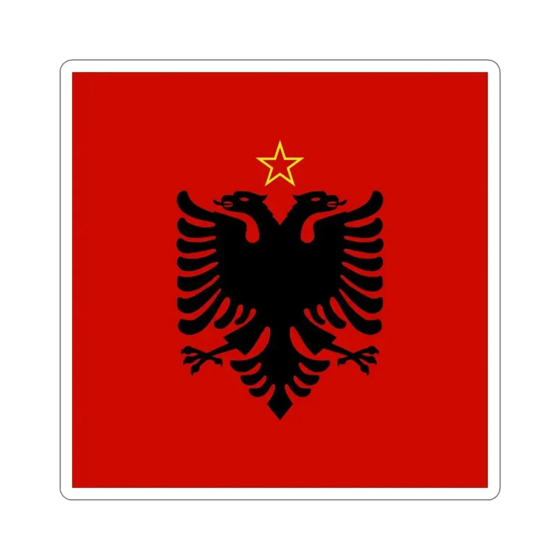 Presidential Flag of Albania 1946 to 1992 STICKER Vinyl Die-Cut Decal 4 Inch - The Sticker Space