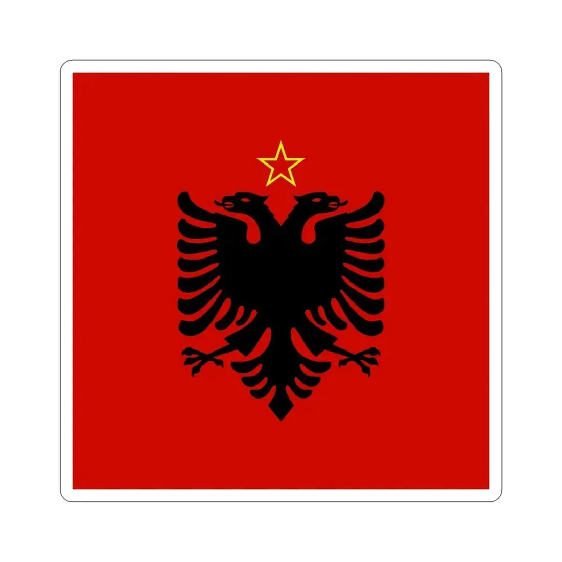 Presidential Flag of Albania 1946 to 1992 STICKER Vinyl Die-Cut Decal 6 Inch - The Sticker Space
