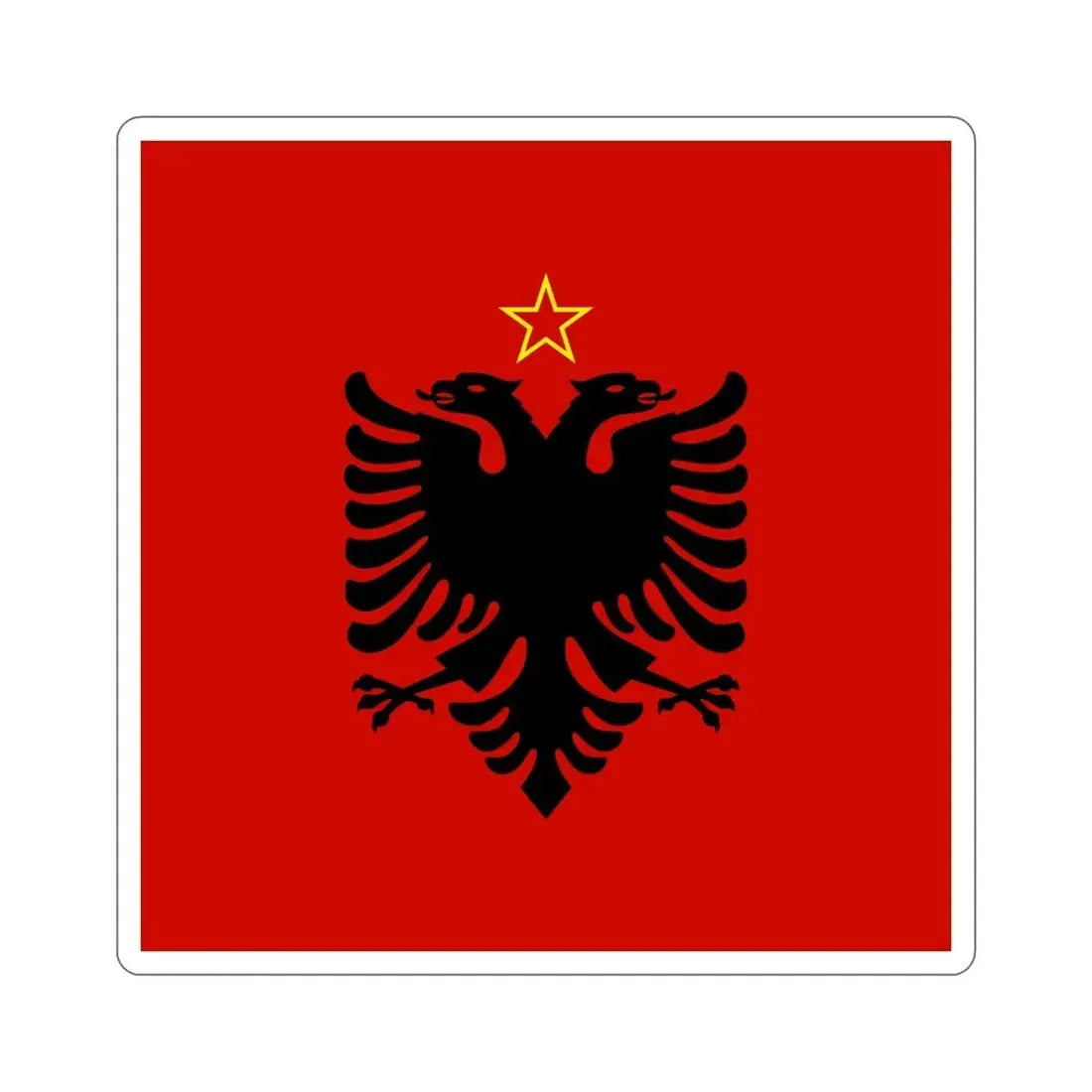 Presidential Flag of Albania 1946 to 1992 STICKER Vinyl Die-Cut Decal - The Sticker Space