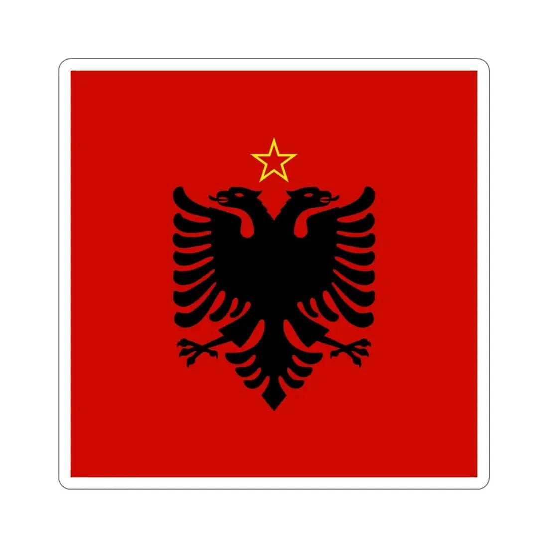 Presidential Flag of Albania 1946 to 1992 STICKER Vinyl Die-Cut Decal - The Sticker Space