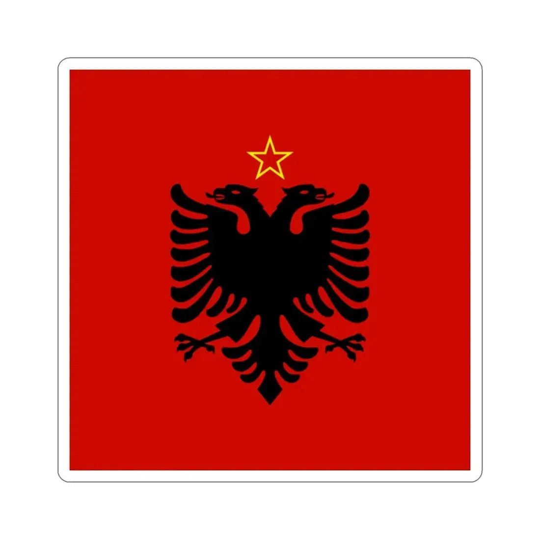 Presidential Flag of Albania 1946 to 1992 STICKER Vinyl Die-Cut Decal - The Sticker Space