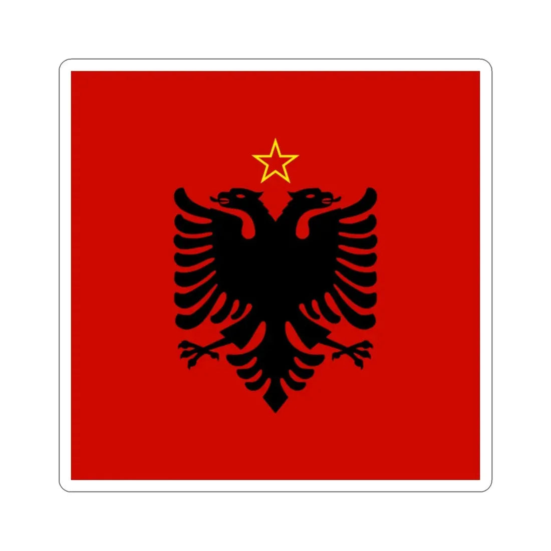 Presidential Flag of Albania 1946 to 1992 STICKER Vinyl Die-Cut Decal - The Sticker Space