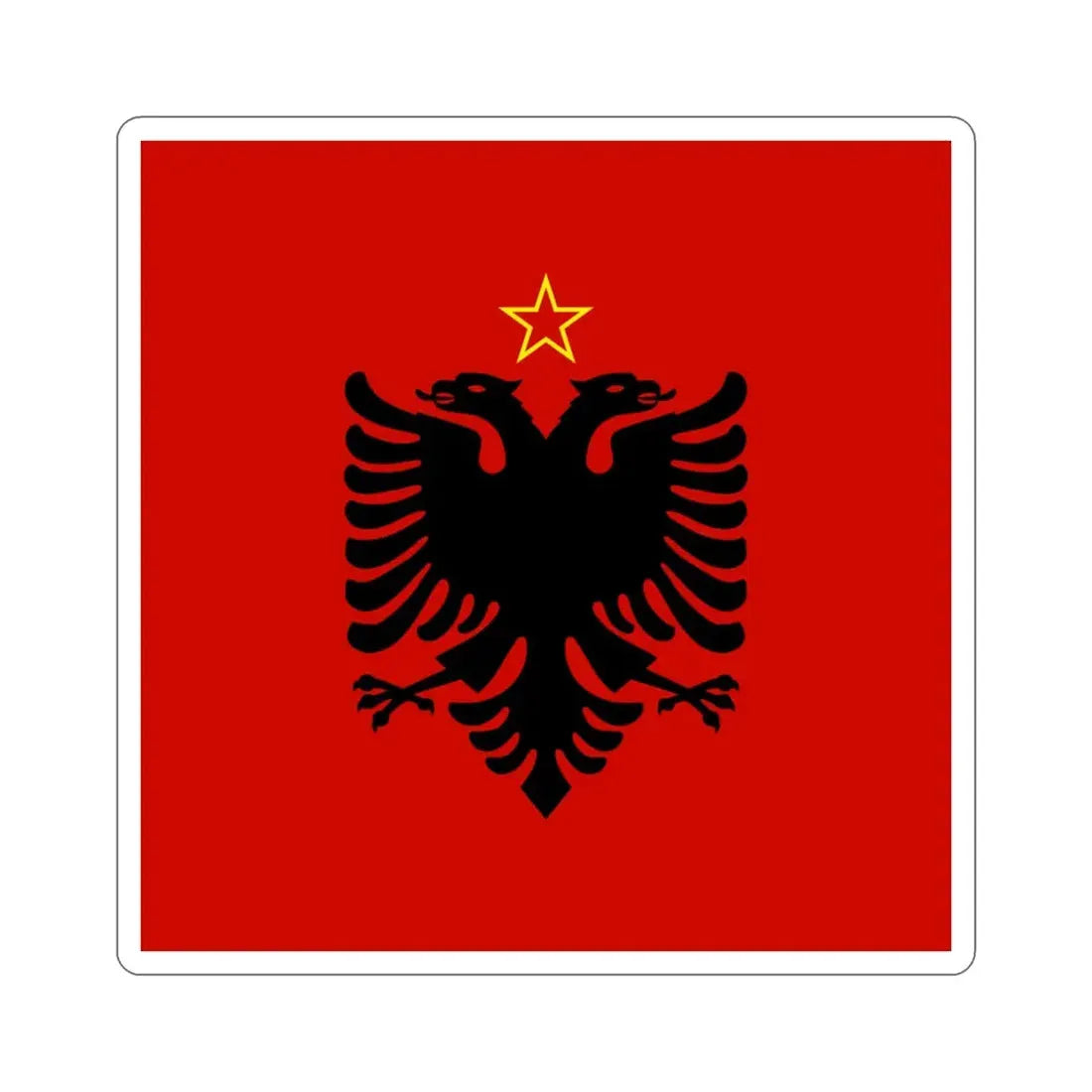 Presidential Flag of Albania 1946 to 1992 STICKER Vinyl Die-Cut Decal - The Sticker Space
