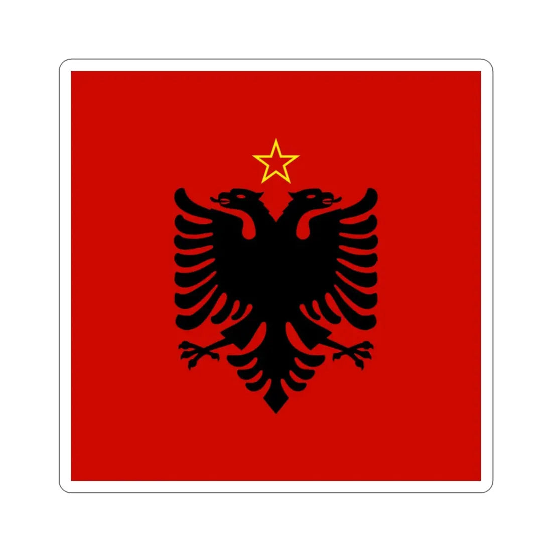 Presidential Flag of Albania 1946 to 1992 STICKER Vinyl Die-Cut Decal - The Sticker Space
