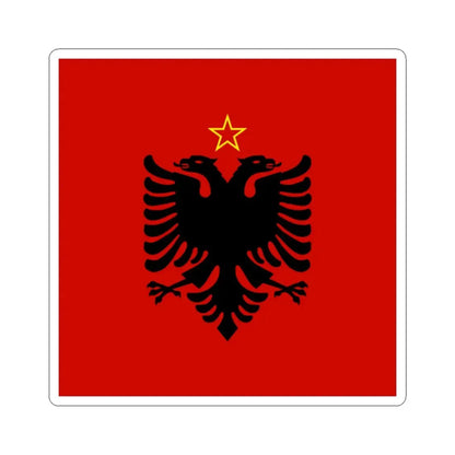 Presidential flag of Albania 1946 to 1992 - STICKER Vinyl Kiss-Cut Decal 2 Inch White - The Sticker Space