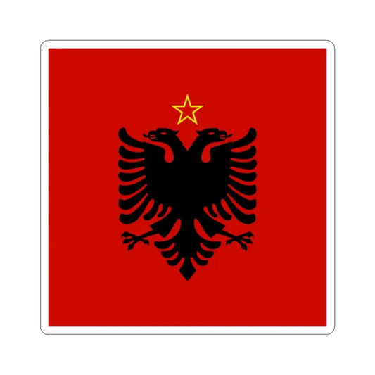 Presidential flag of Albania 1946 to 1992 - STICKER Vinyl Kiss-Cut Decal 2 Inch White - The Sticker Space