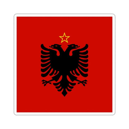 Presidential flag of Albania 1946 to 1992 - STICKER Vinyl Kiss-Cut Decal 3 Inch White - The Sticker Space
