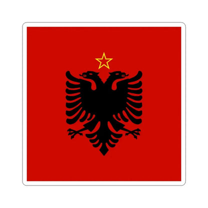 Presidential flag of Albania 1946 to 1992 - STICKER Vinyl Kiss-Cut Decal 4 Inch White - The Sticker Space