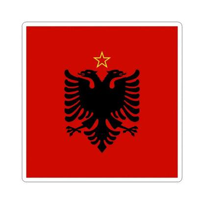 Presidential flag of Albania 1946 to 1992 - STICKER Vinyl Kiss-Cut Decal 6 Inch White - The Sticker Space