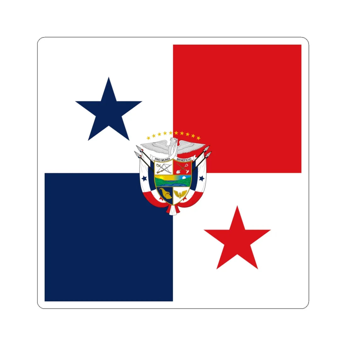 Presidential Flag of Panama Square (Panama) STICKER Vinyl Kiss-Cut Decal 6 Inch White - The Sticker Space