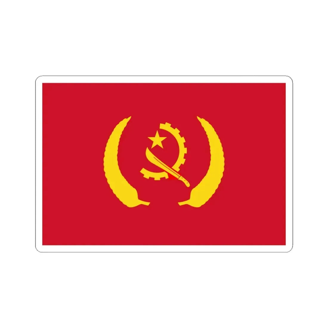 Presidential Standard of Angola alternate (Angola) STICKER Vinyl Kiss-Cut Decal 4 Inch White - The Sticker Space