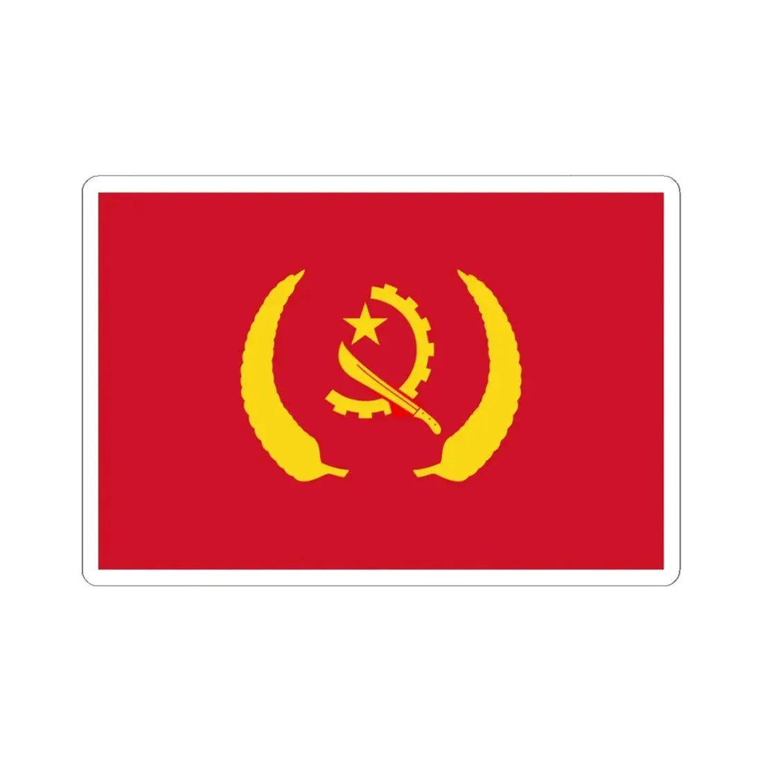 Presidential Standard of Angola alternate (Angola) STICKER Vinyl Kiss-Cut Decal 6 Inch White - The Sticker Space