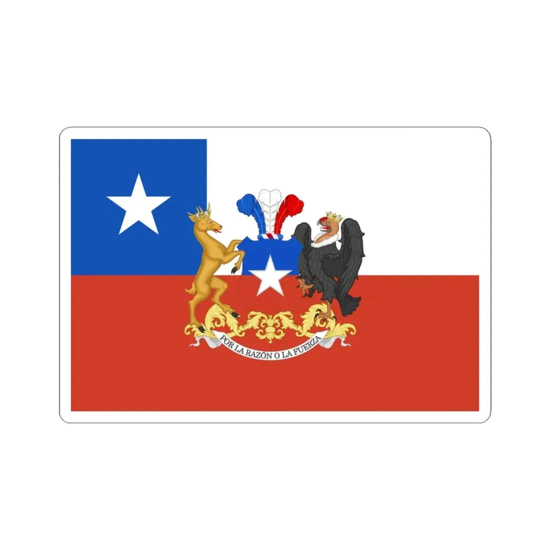 Presidential Standard of Chile (Chile) STICKER Vinyl Kiss-Cut Decal 4 Inch White - The Sticker Space