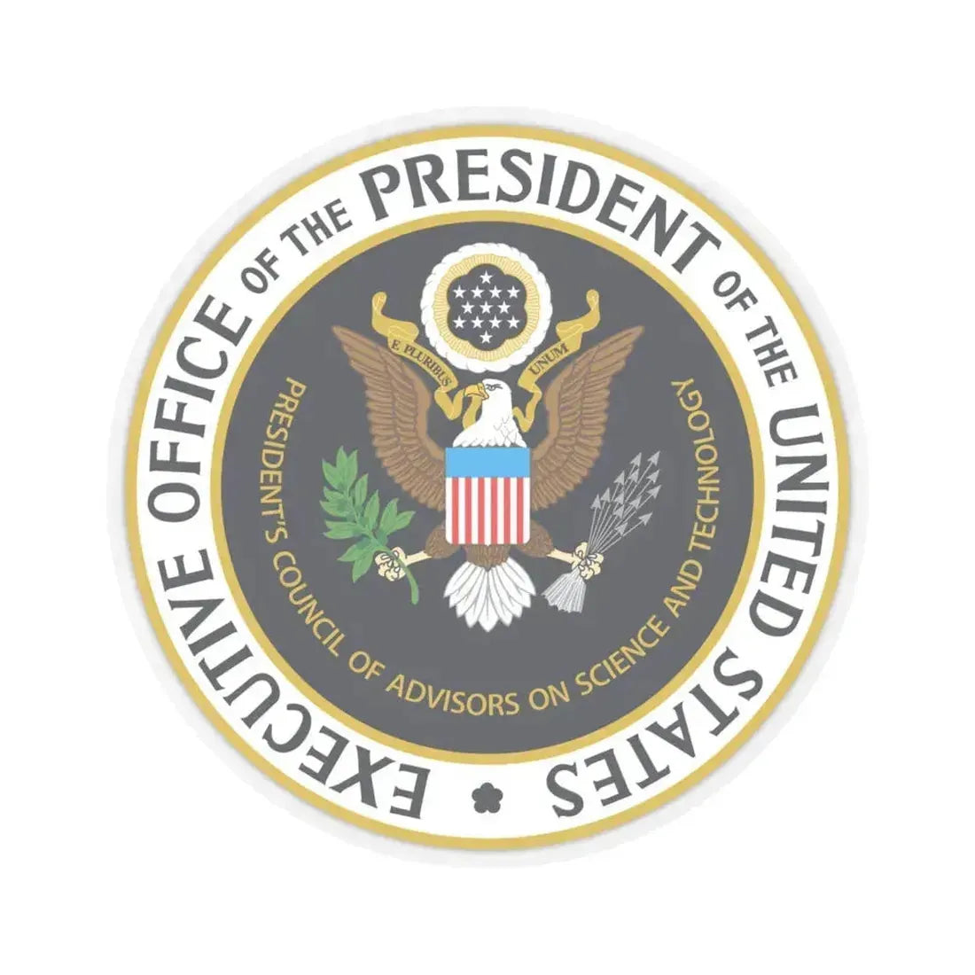 Presidents Council of Advisors on Science and Technology - STICKER Vinyl Kiss-Cut Decal 4 Inch Transparent - The Sticker Space