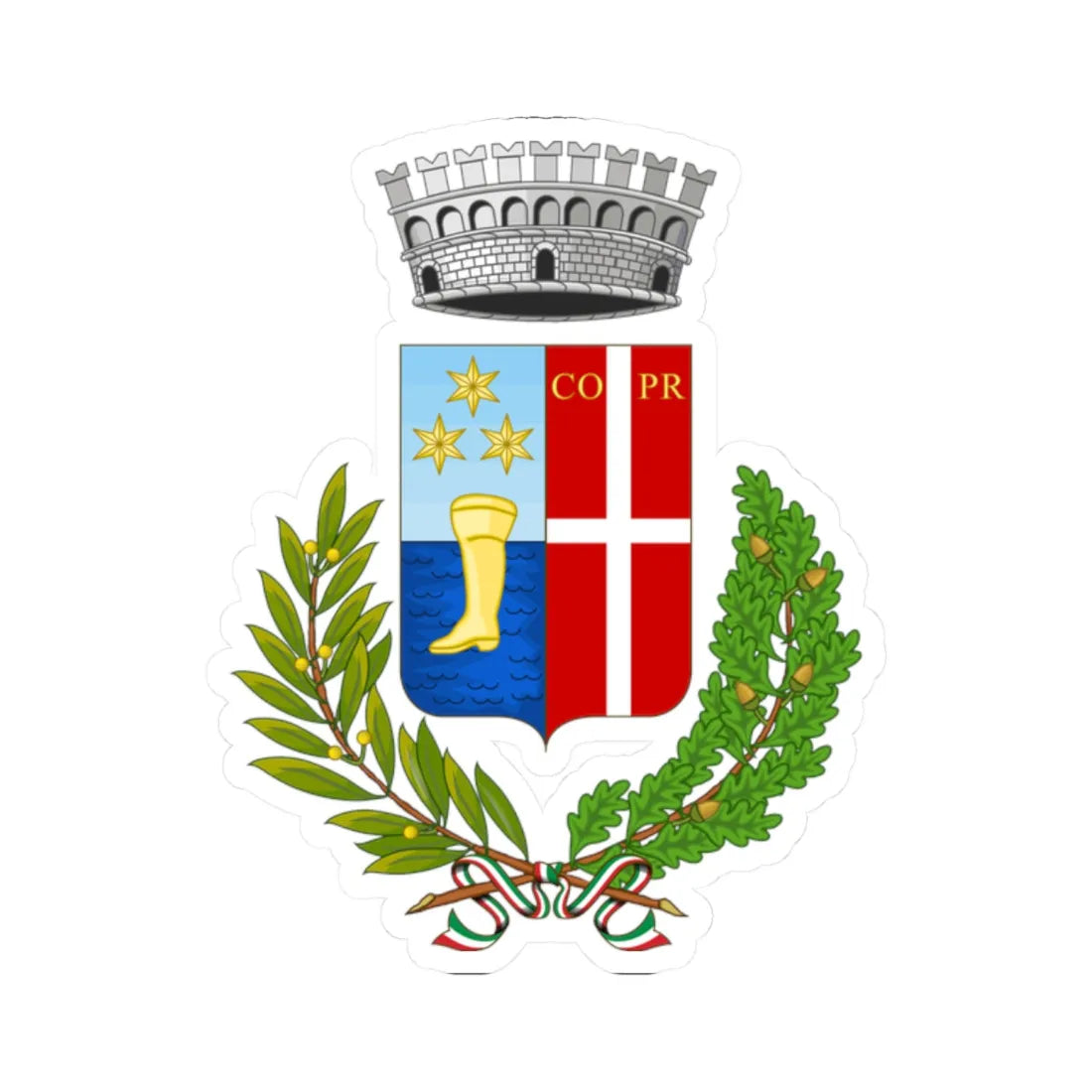 Pressana-Stemma (Italy) (Coat of Arms) STICKER Vinyl Kiss-Cut Decal 2 Inch White - The Sticker Space