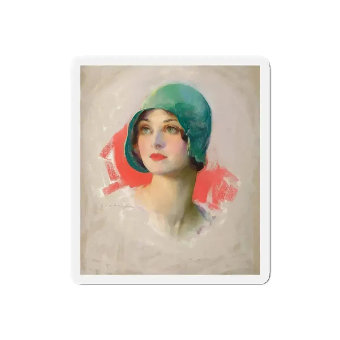 Pretty Girl, Smart Set magazine cover, March 1929 (Magazine Illustration) Refrigerator Magnet 6 Inch Die-Cut - The Sticker Space