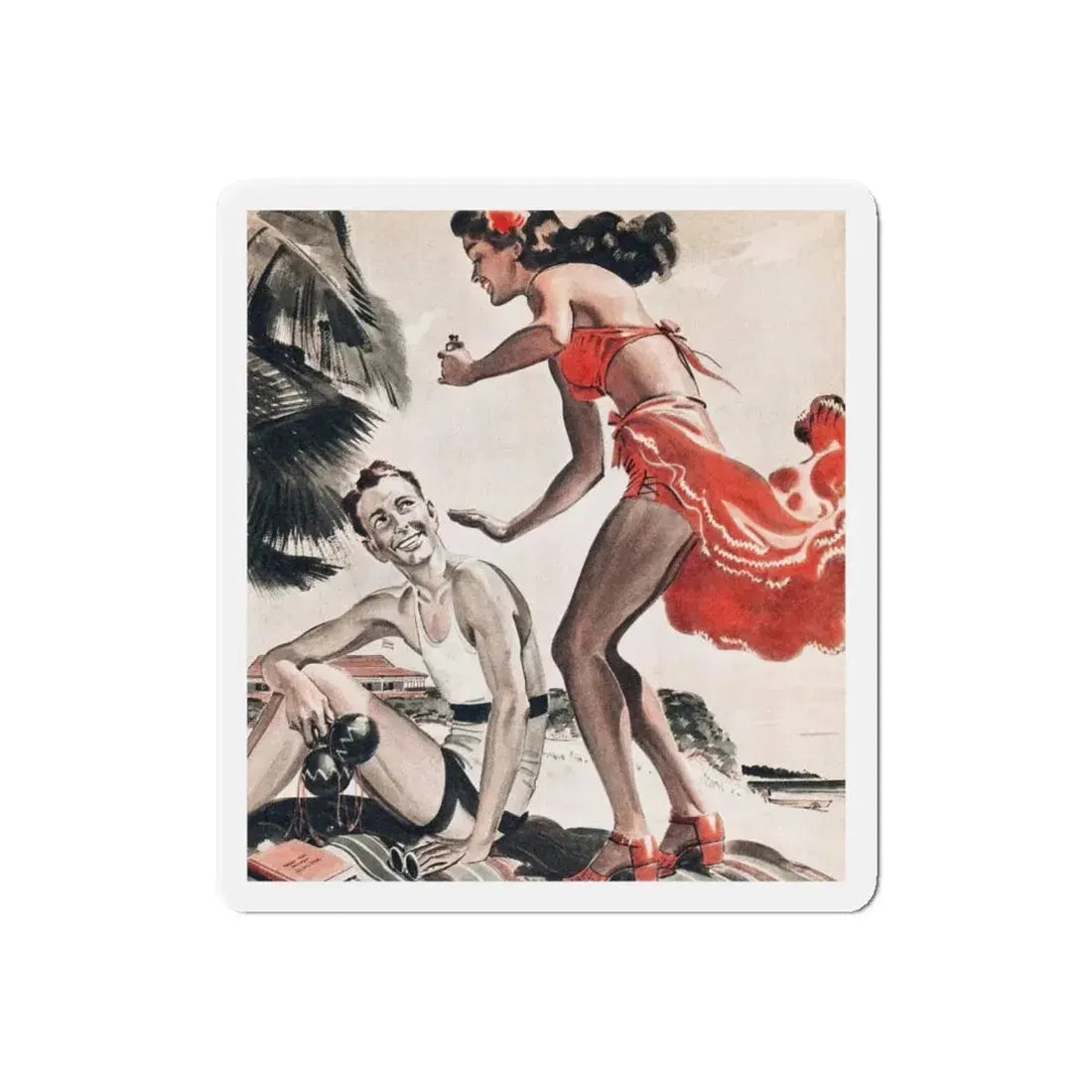 Pretty Larceny by Adrian Spies, Liberty magazine, 1946 (Magazine Illustration) Refrigerator Magnet - The Sticker Space