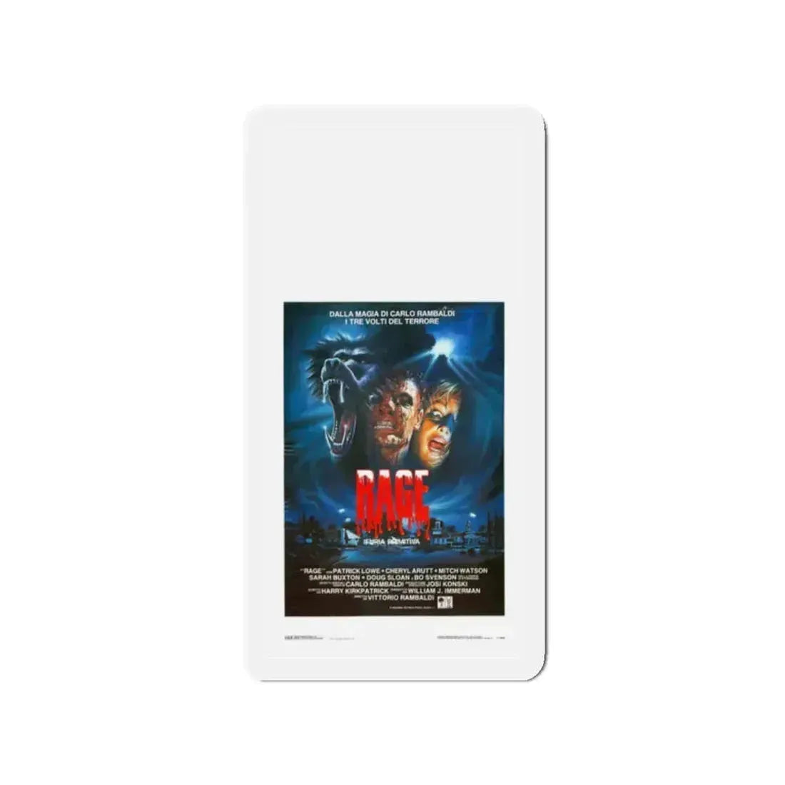 PRIMAL RAGE (ITALIAN) 1988 Movie Poster - Refrigerator Magnet 2 Inch Die-Cut - The Sticker Space