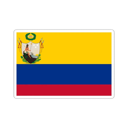 Primera bandera de la Gran Colombia con proporciones historiograficas venezolanas (Colombia) STICKER Vinyl Kiss-Cut Decal 3 Inch White - The Sticker Space