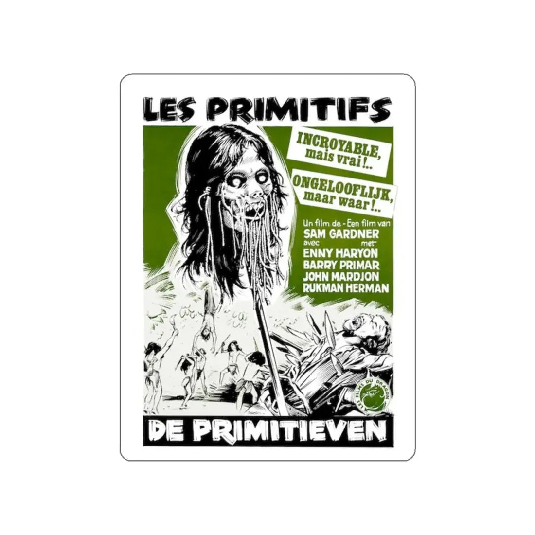 PRIMITIVES (BELGIAN) 1978 Movie Poster STICKER Vinyl Die-Cut Decal 6 Inch - The Sticker Space