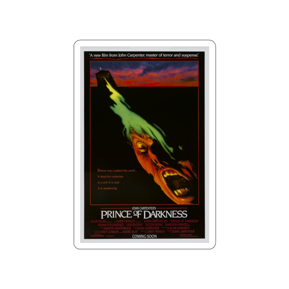 PRINCE OF DARKNESS 1987 Movie Poster STICKER Vinyl Die-Cut Decal-White-The Sticker Space