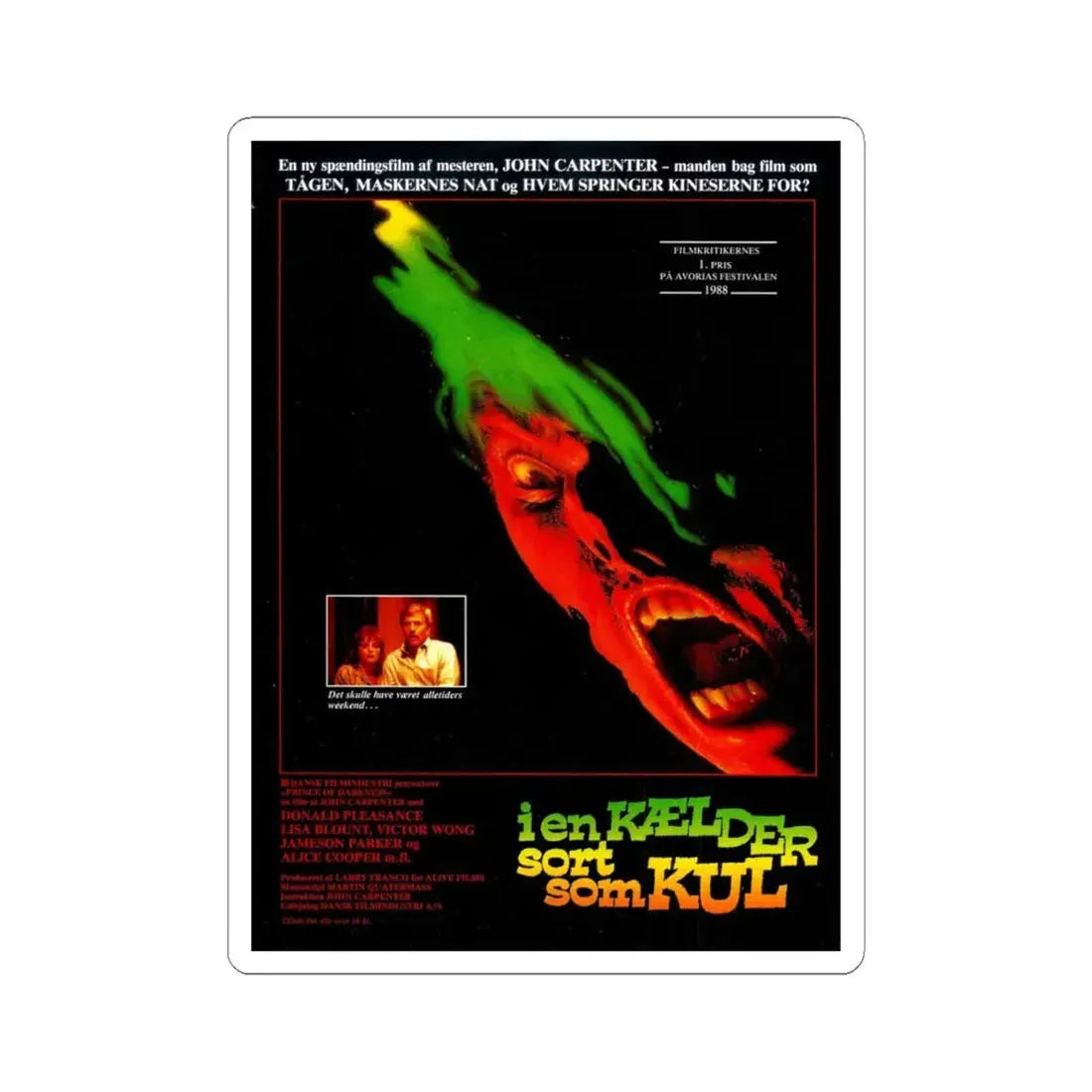 PRINCE OF DARKNESS (DANISH) 1987 Movie Poster - STICKER Vinyl Kiss-Cut Decal 4 Inch White - The Sticker Space