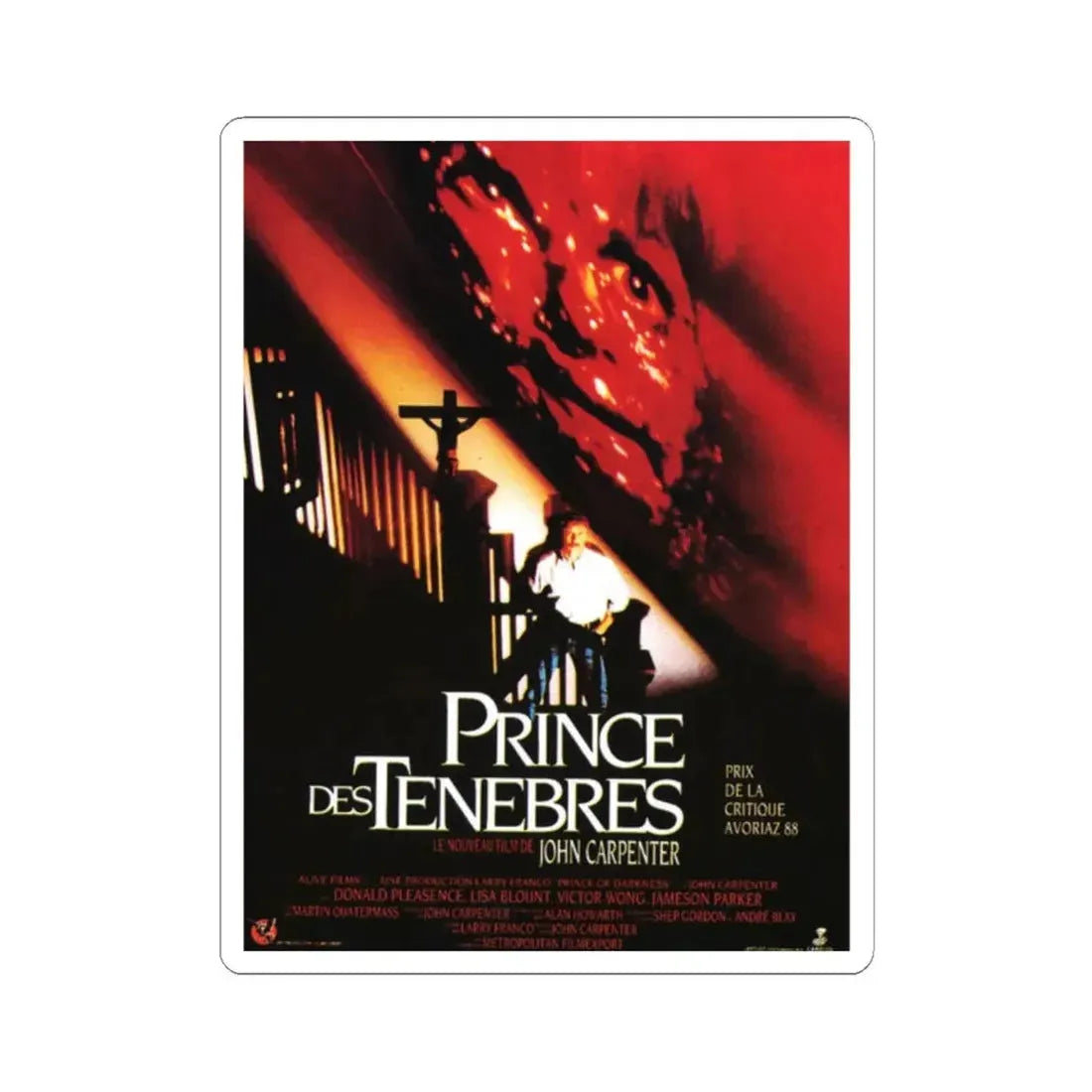 PRINCE OF DARKNESS (FRENCH) 1987 Movie Poster - STICKER Vinyl Kiss-Cut Decal 2 Inch White - The Sticker Space