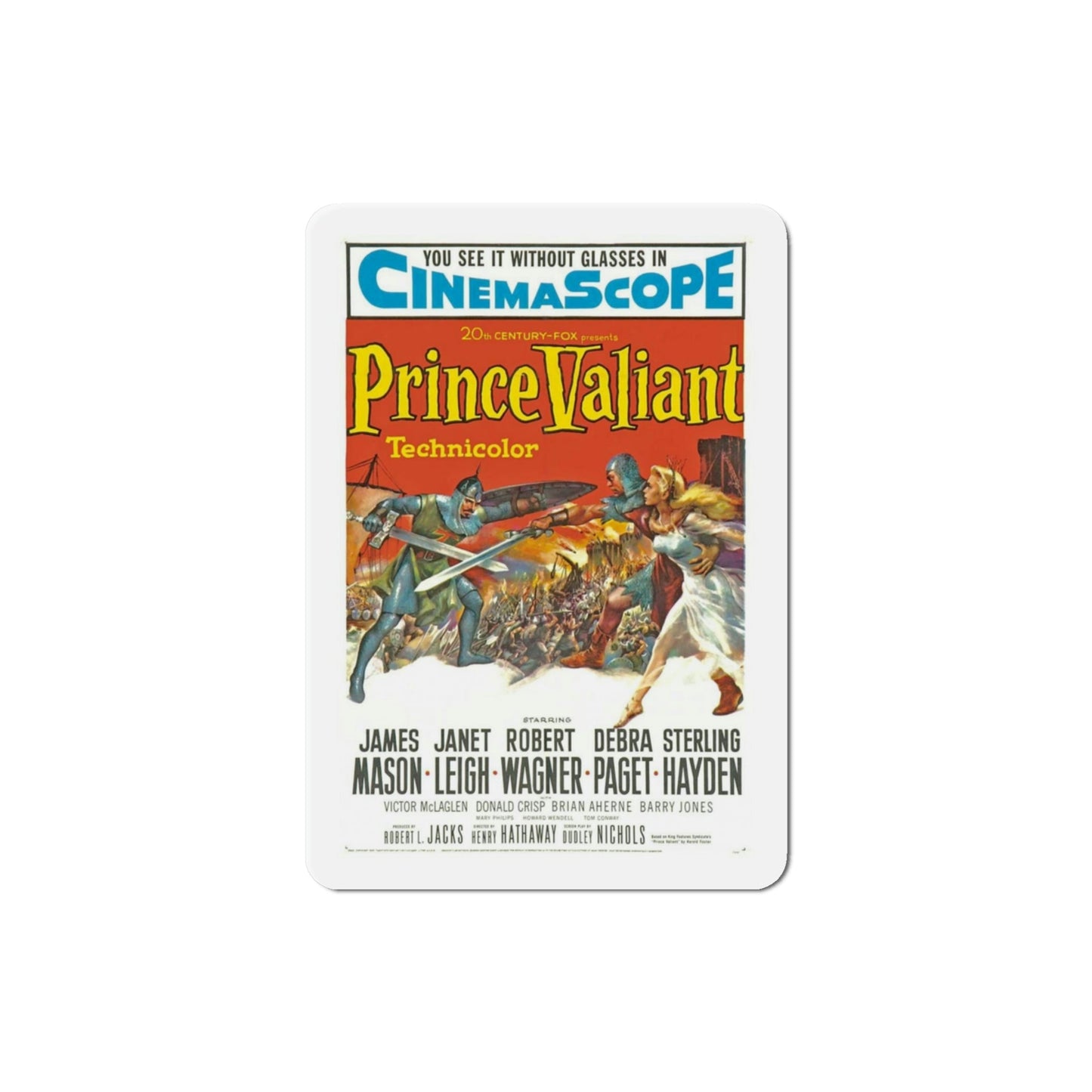 Prince Valiant 1954 Movie Poster Die-Cut Magnet-3 Inch-The Sticker Space