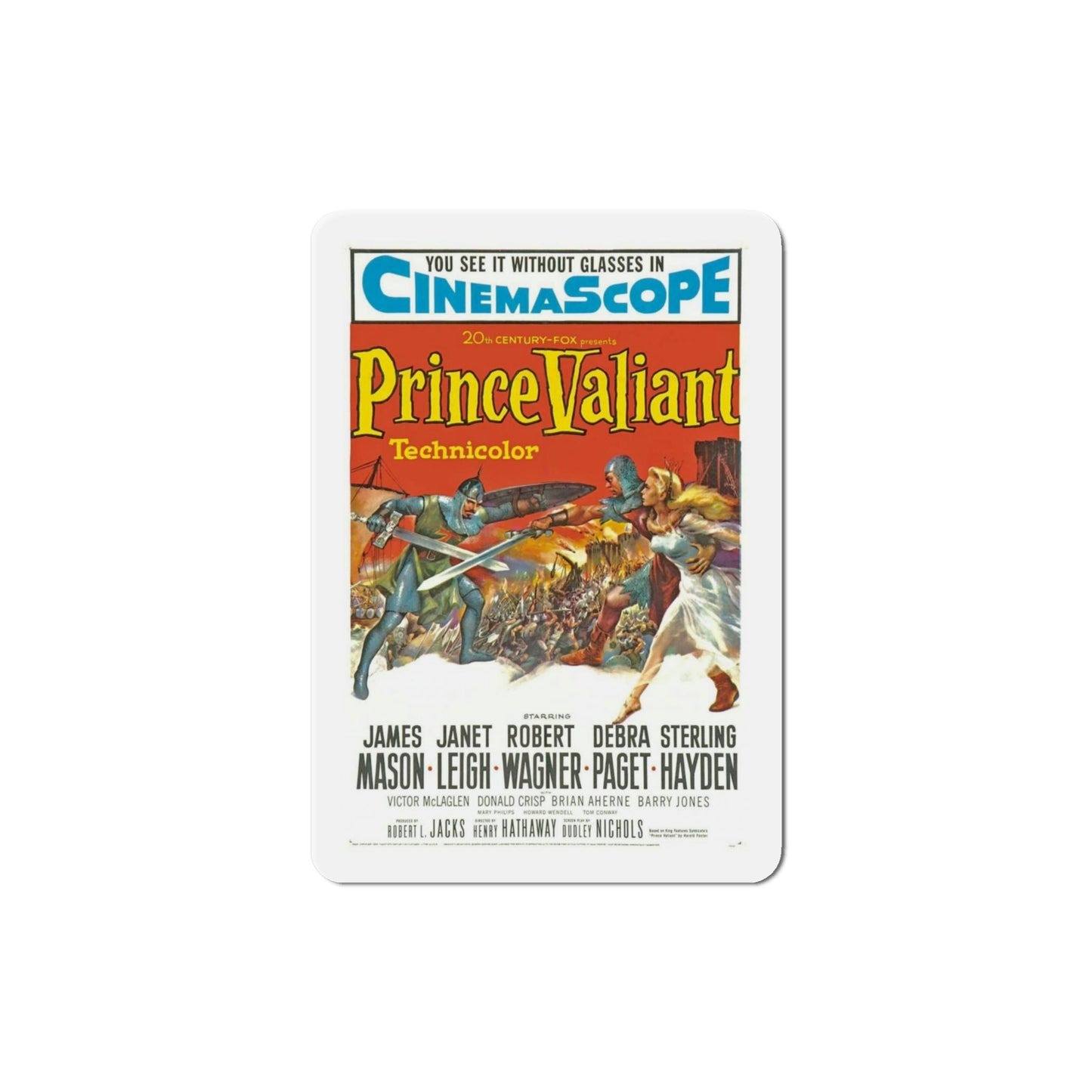 Prince Valiant 1954 Movie Poster Die-Cut Magnet-4 Inch-The Sticker Space