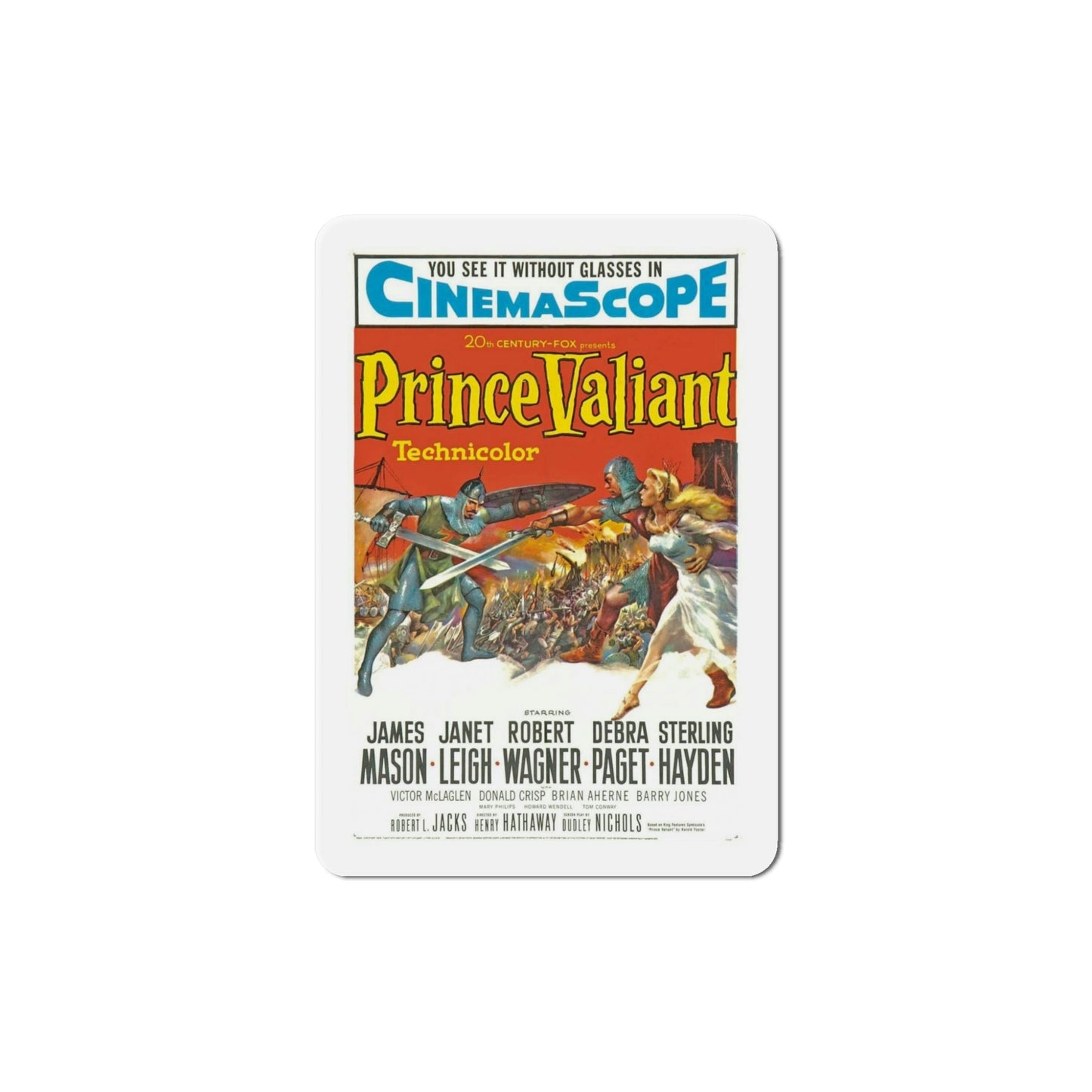 Prince Valiant 1954 Movie Poster Die-Cut Magnet-5 Inch-The Sticker Space