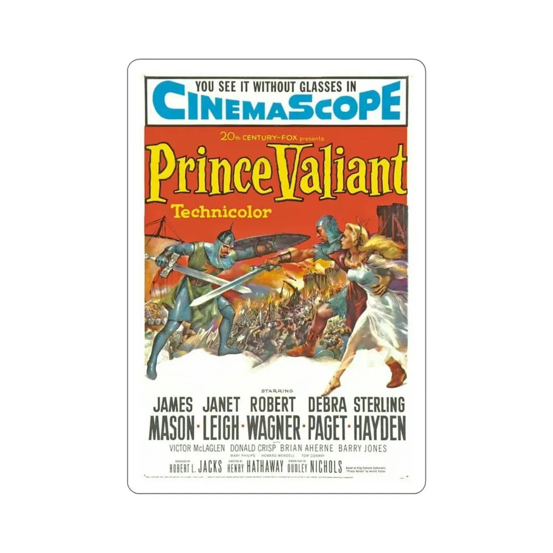 Prince Valiant 1954 Movie Poster STICKER Vinyl Die-Cut Decal - The Sticker Space