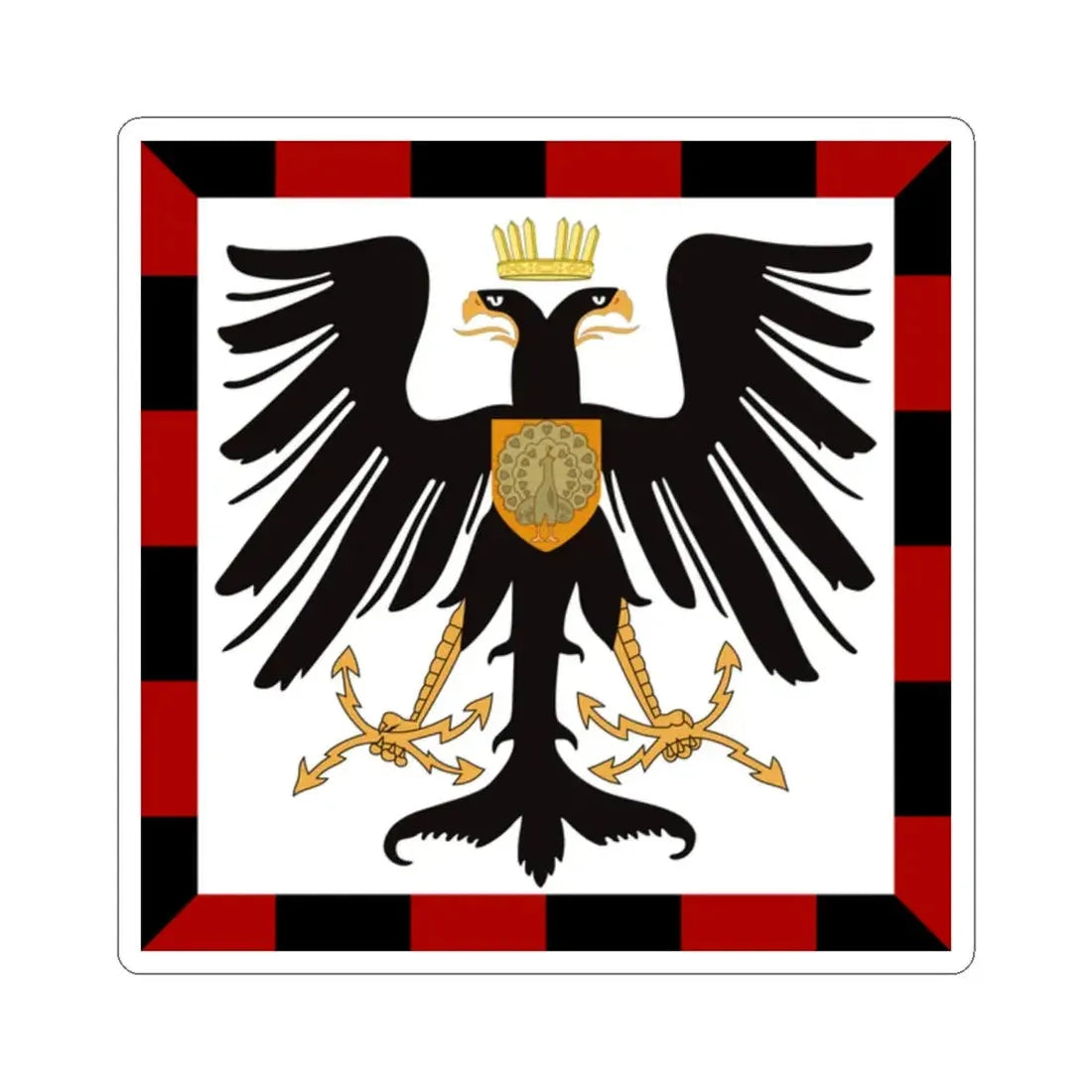 Principality of Albania - Crown Princes standard House of Wied (Albania) STICKER Vinyl Kiss-Cut Decal 2 Inch White - The Sticker Space