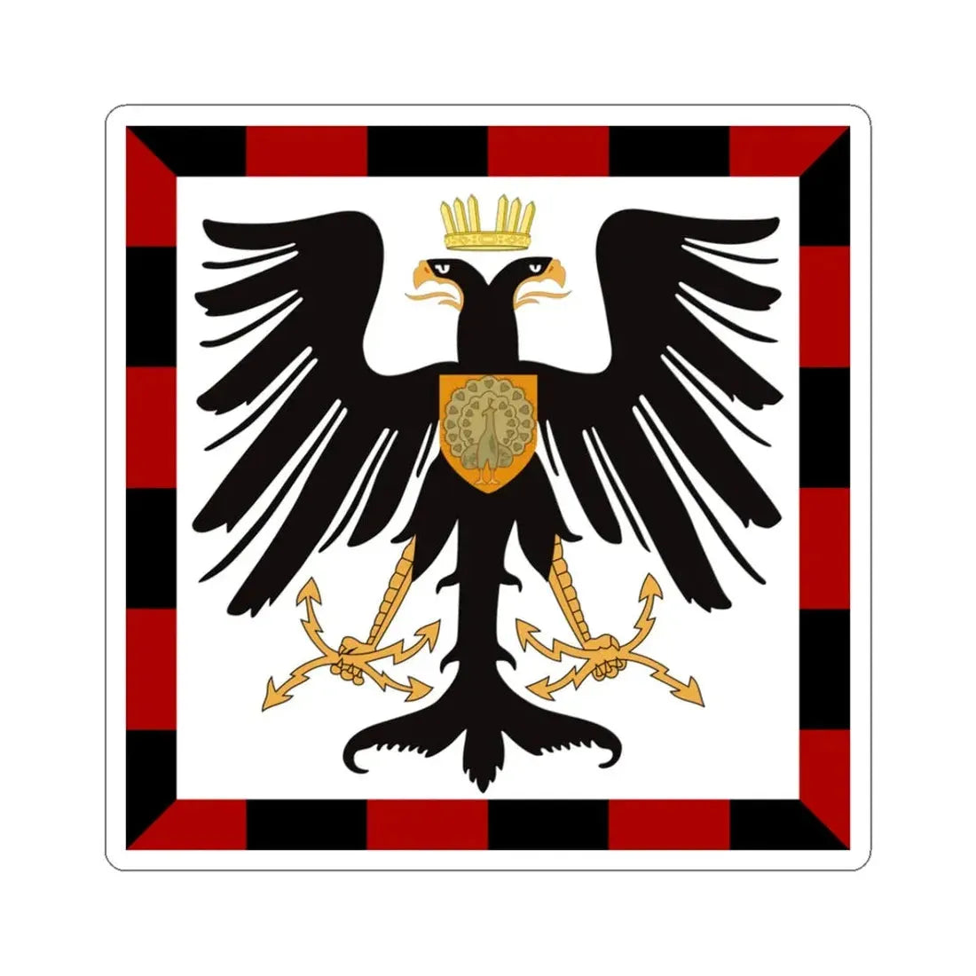 Principality of Albania - Crown Princes standard House of Wied (Albania) STICKER Vinyl Kiss-Cut Decal 3 Inch White - The Sticker Space