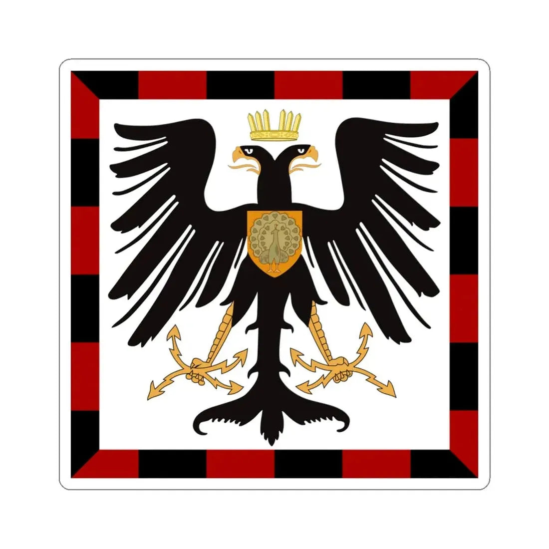 Principality of Albania - Crown Princes standard House of Wied (Albania) STICKER Vinyl Kiss-Cut Decal 4 Inch White - The Sticker Space