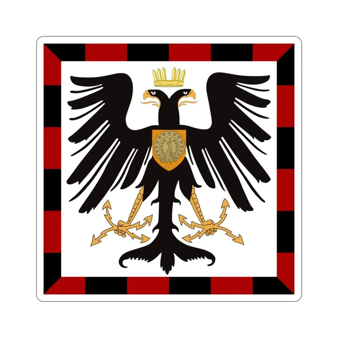 Principality of Albania - Crown Princes standard House of Wied (Albania) STICKER Vinyl Kiss-Cut Decal 6 Inch White - The Sticker Space