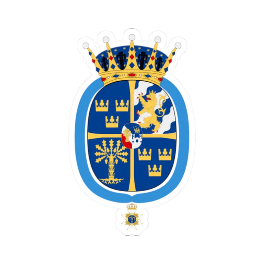 Prinsessan Adrienne vapen med Serafimerkors (Sweden) (Coat of Arms) STICKER Vinyl Kiss-Cut Decal 2 Inch White - The Sticker Space