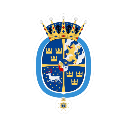 Prinsessan Ines vapen med Serafimerkors (Sweden) (Coat of Arms) STICKER Vinyl Kiss-Cut Decal 2 Inch White - The Sticker Space