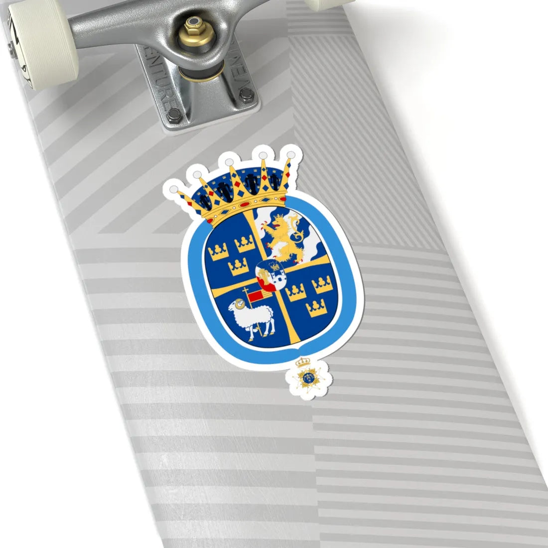 Prinsessan Leonore vapen med Serafimerkors (Sweden) (Coat of Arms) STICKER Vinyl Kiss-Cut Decal - The Sticker Space