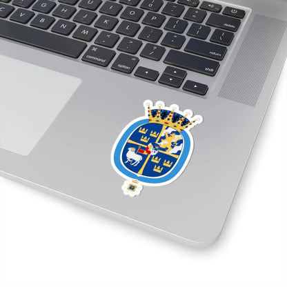 Prinsessan Leonore vapen med Serafimerkors (Sweden) (Coat of Arms) STICKER Vinyl Kiss-Cut Decal - The Sticker Space
