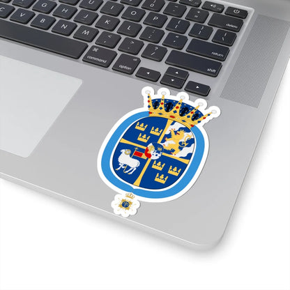 Prinsessan Leonore vapen med Serafimerkors (Sweden) (Coat of Arms) STICKER Vinyl Kiss-Cut Decal - The Sticker Space