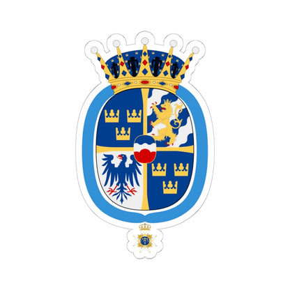 Prinsessan Sofia vapen med Serafimerkors (Sweden) (Coat of Arms) STICKER Vinyl Kiss-Cut Decal 6 Inch White - The Sticker Space