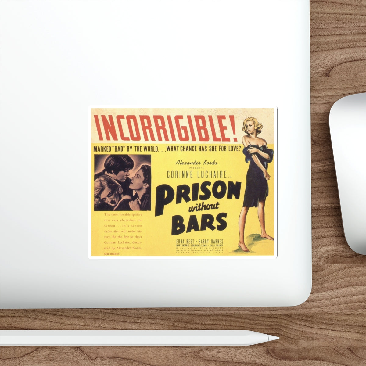 PRISON WITHOUT BARS 1938 Movie Poster STICKER Vinyl Die-Cut Decal-The Sticker Space