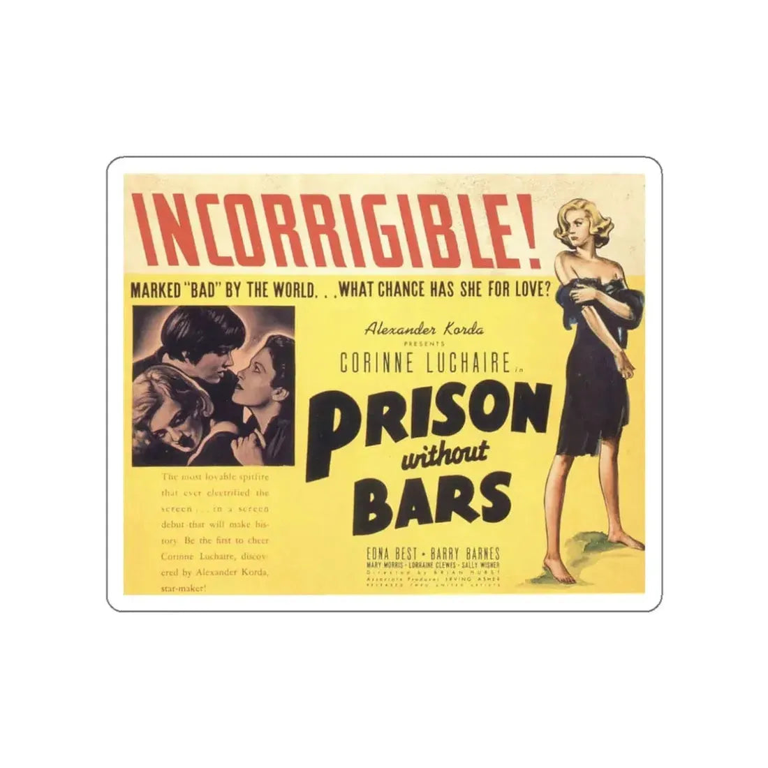 PRISON WITHOUT BARS 1938 Movie Poster STICKER Vinyl Die-Cut Decal - The Sticker Space